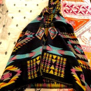 Aztec patterned poncho